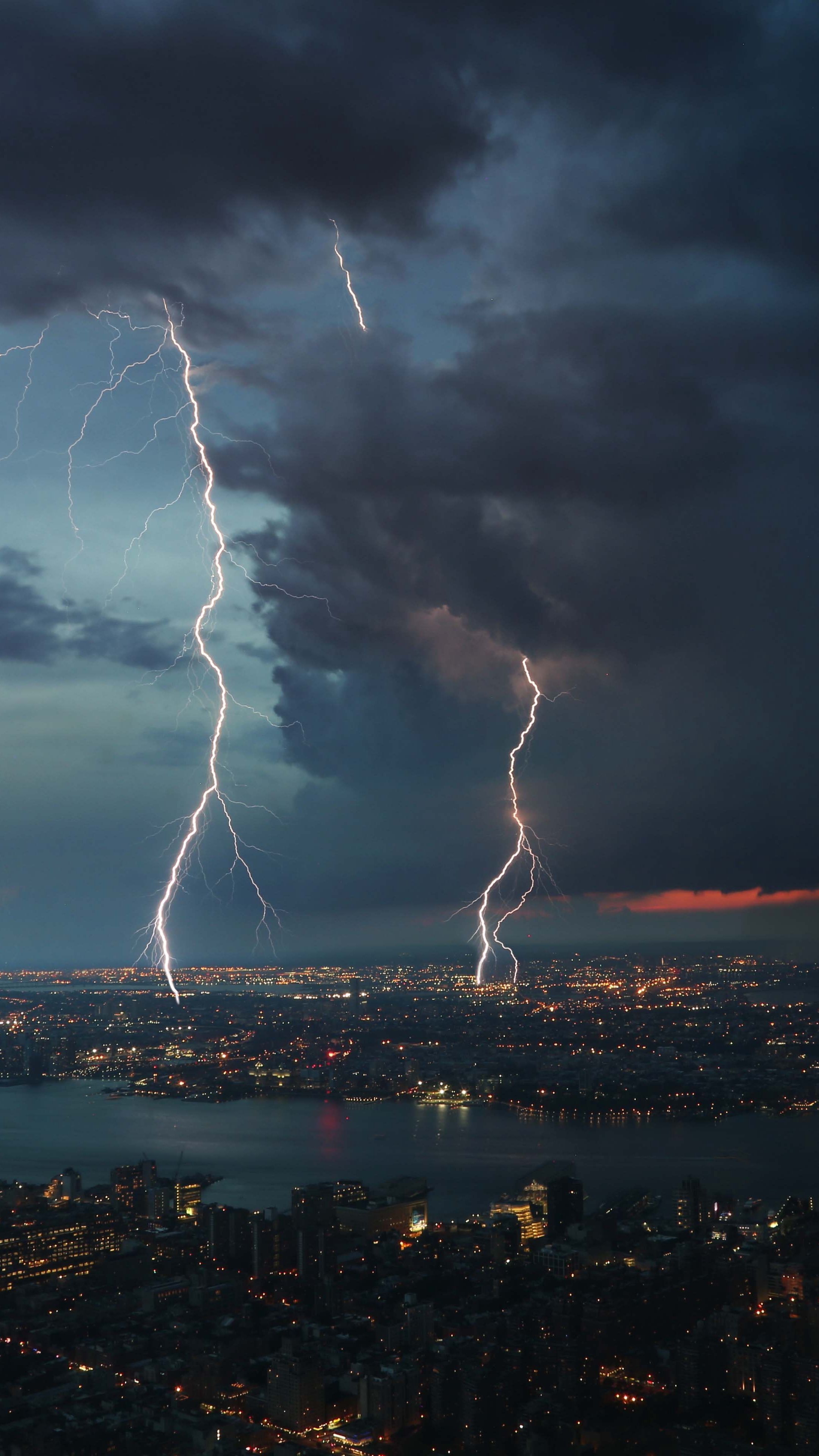 Places #nightcity #thunderstorm #topview #wallpaper HD 4k