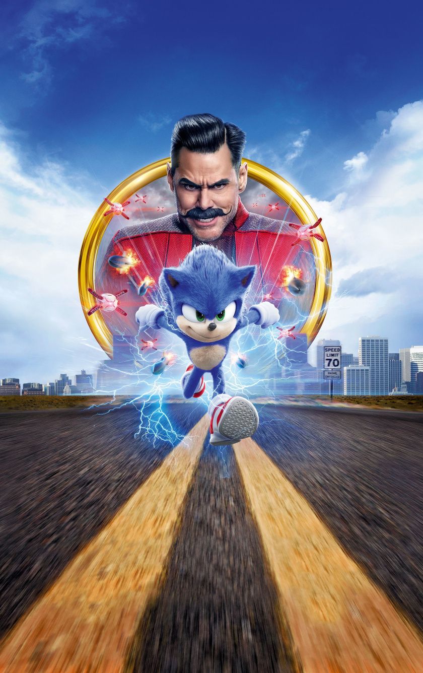 Download 2020 movie, Sonic The Hedgehog, movie wallpaper, 840x1336