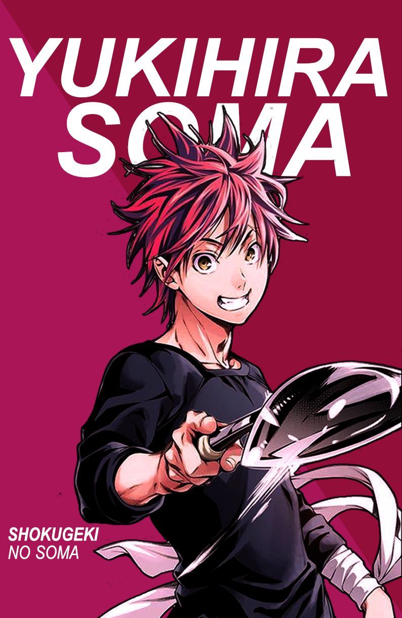 Download Passionate Chef Soma Yukihira Ready For Culinary Battle Wallpaper