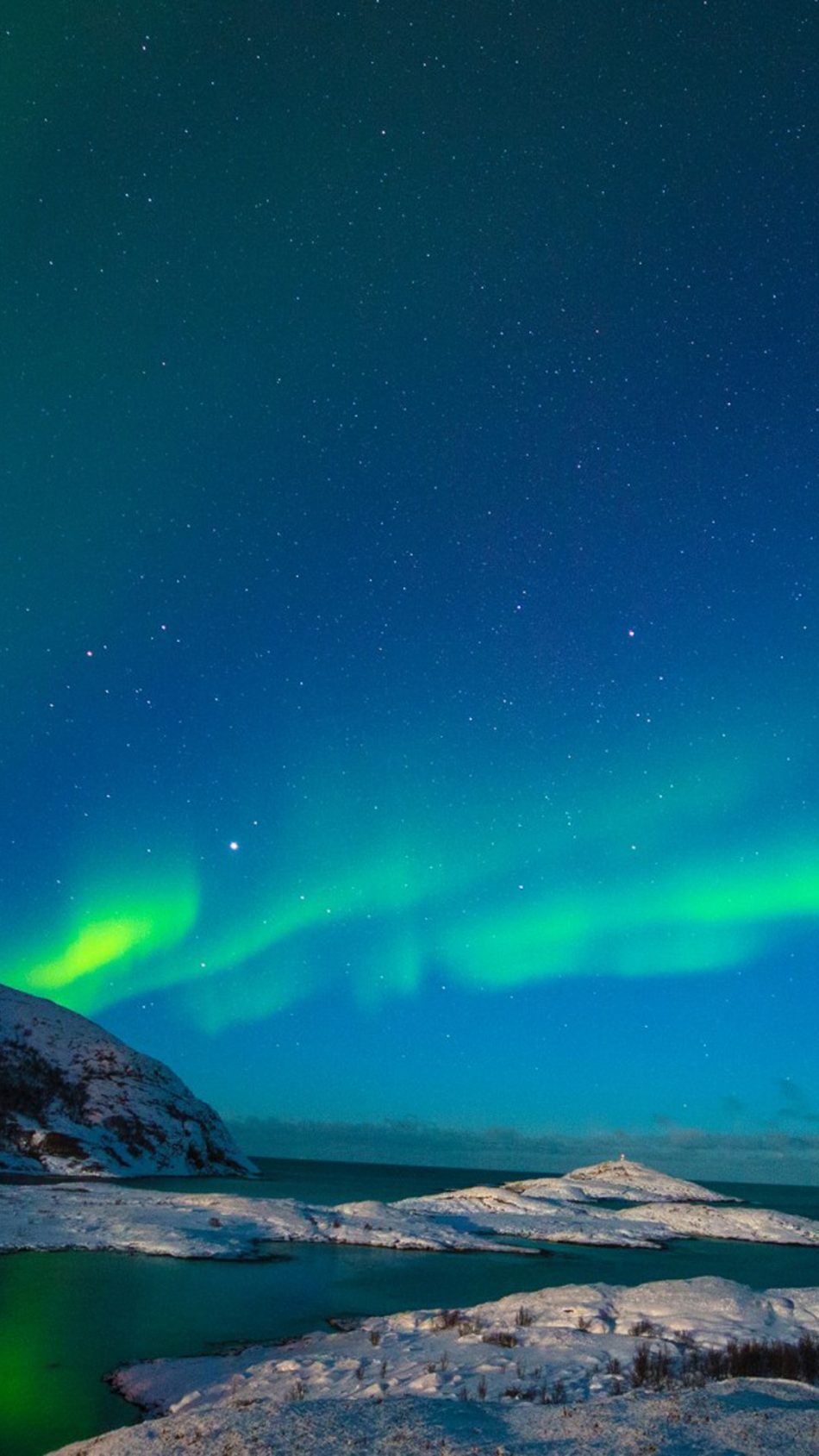 Northern Lights Aurora Borealis Starry Sky Norway. Cute girl