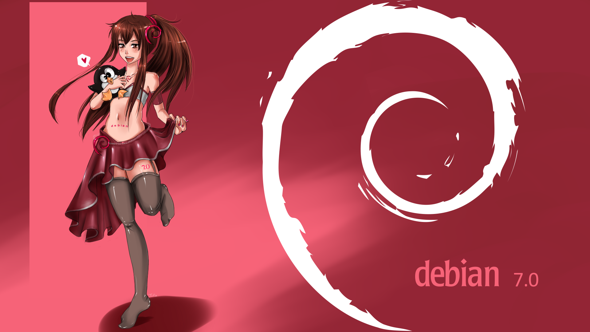 #Debian, #os Tan Wallpaper