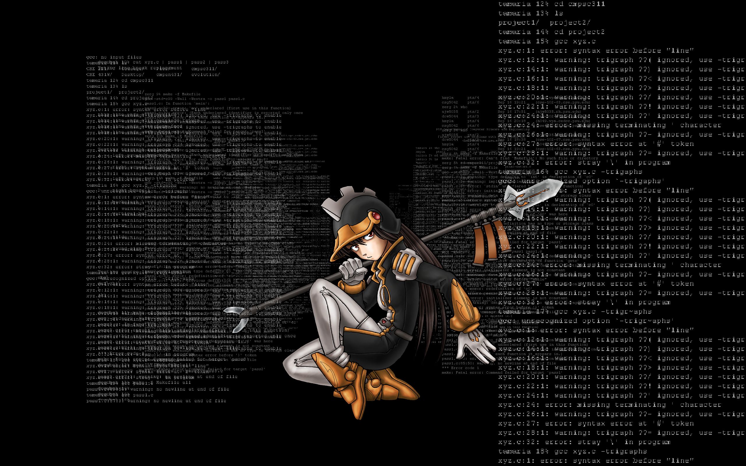 anthropomorphism, Black, Linux, Os tan, Spear, Weapon Wallpaper