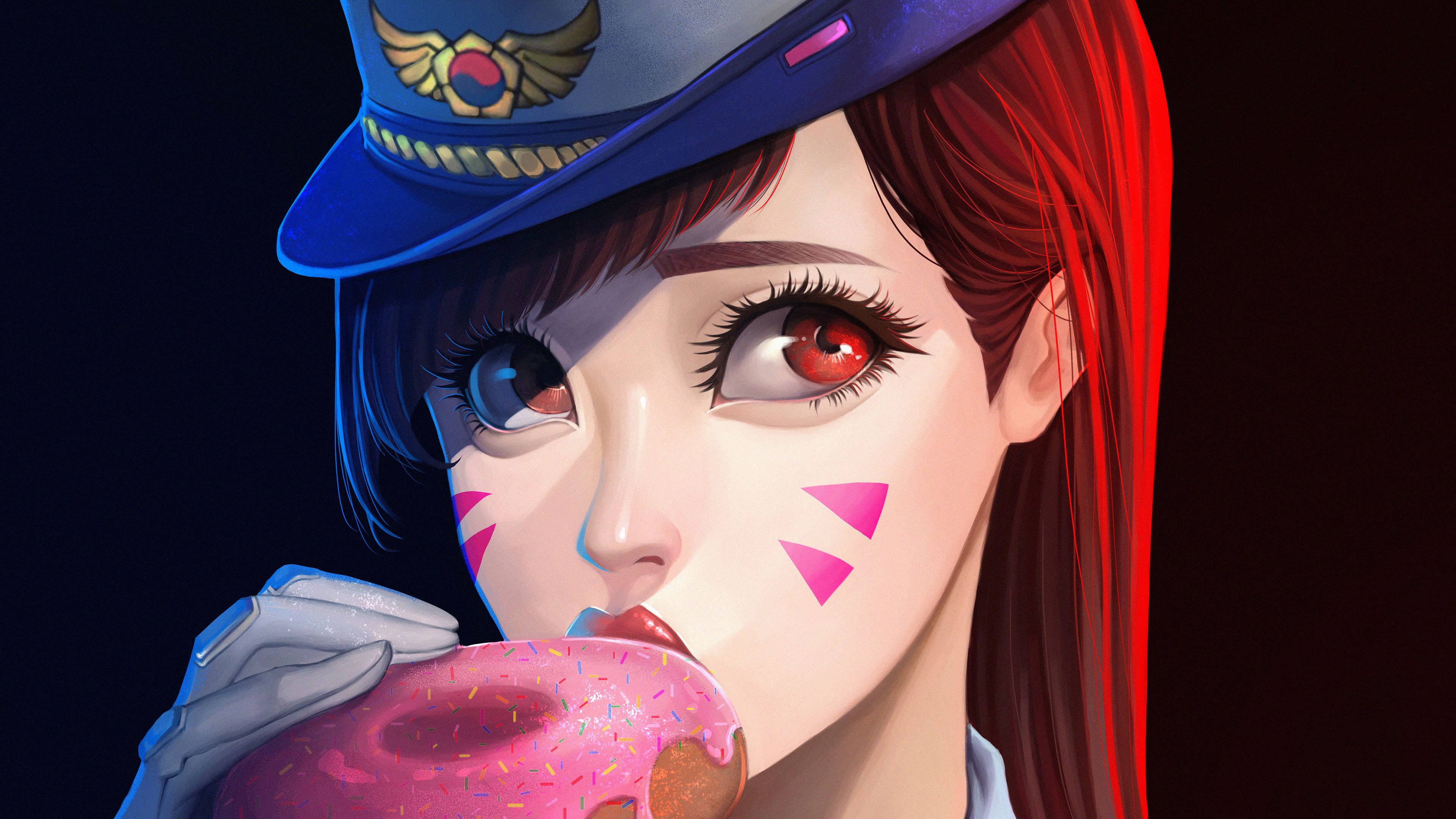 Officer Dva Donut, HD Games, 4k Wallpaper, Image, Background