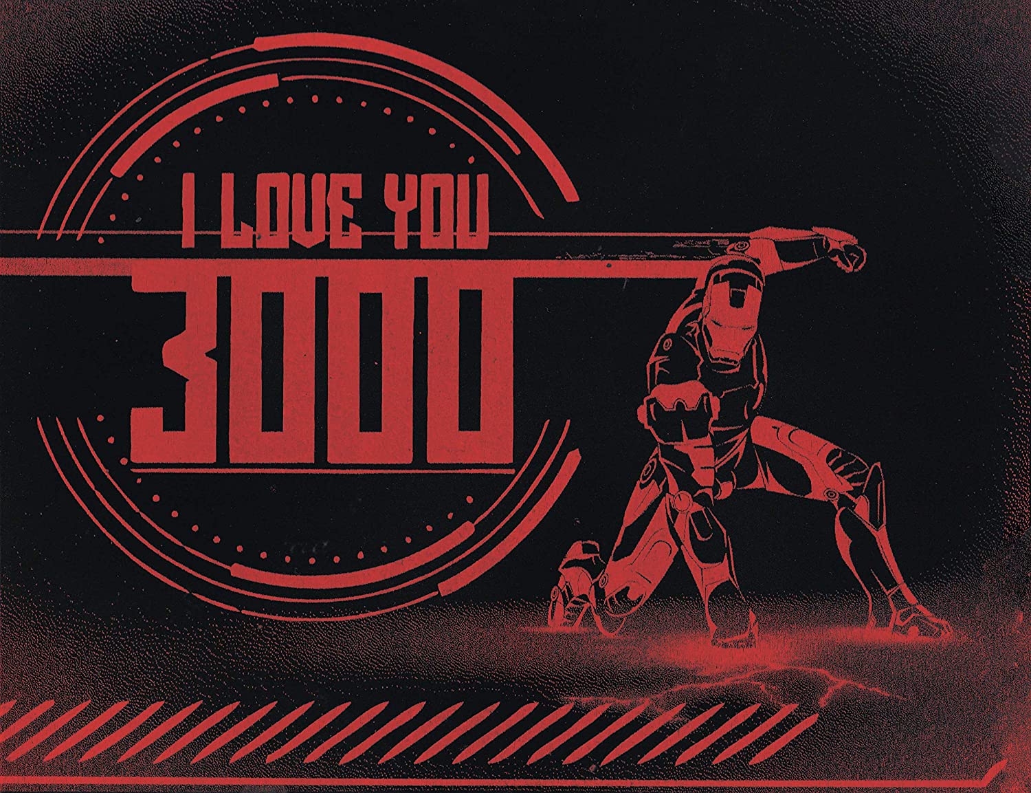 I Love You 3000 Iron Man Poster: Handmade