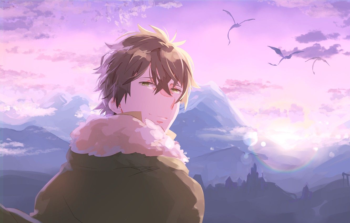 Wallpaper the sky, dragons, guy, The Rise Of Shield Hero, Naofumi