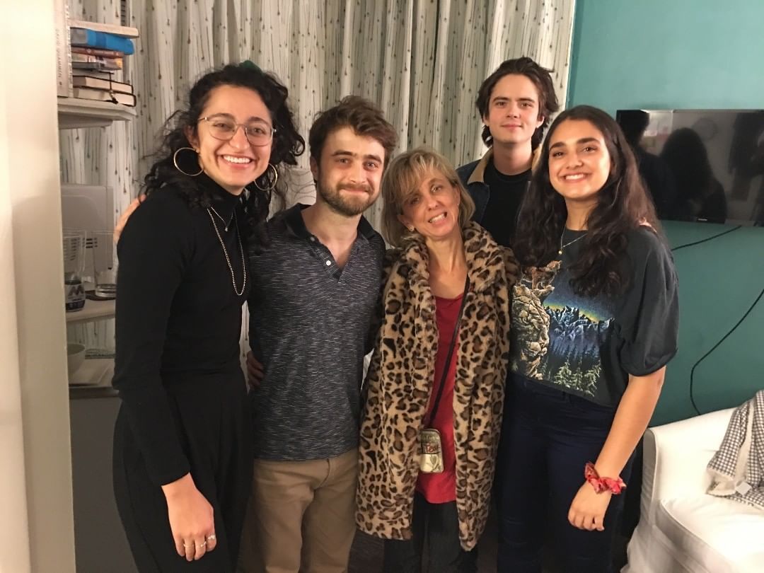 Mitra Jouhari and Geraldine Viswanathan visit Daniel Radcliffe at