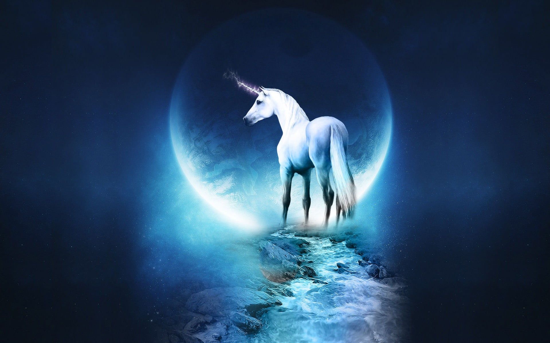 White unicorn graphic wallpaper, unicorns HD wallpaper. Wallpaper