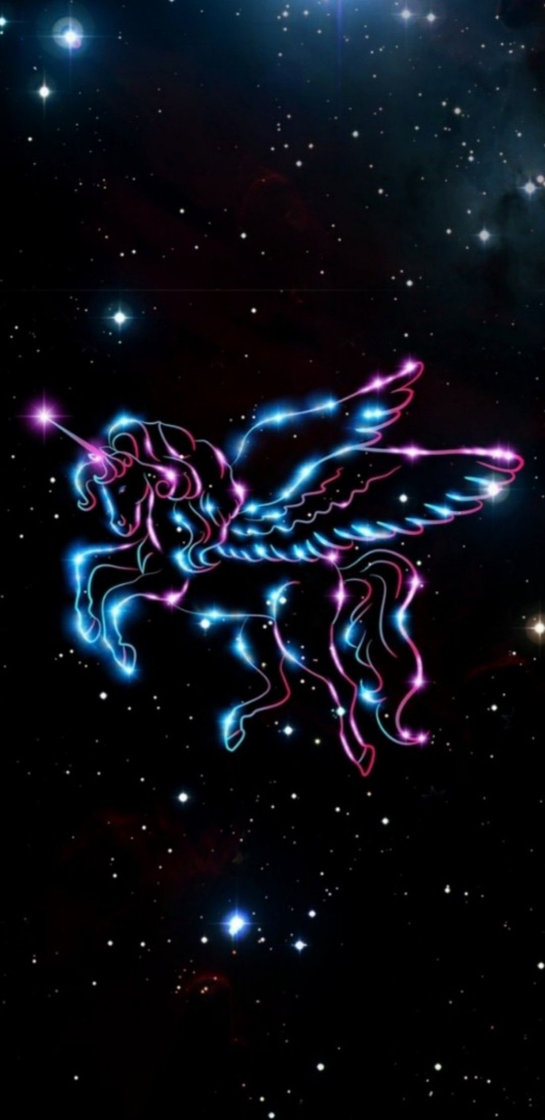 Unicorn Glow In Dark Galaxy Wallpaper