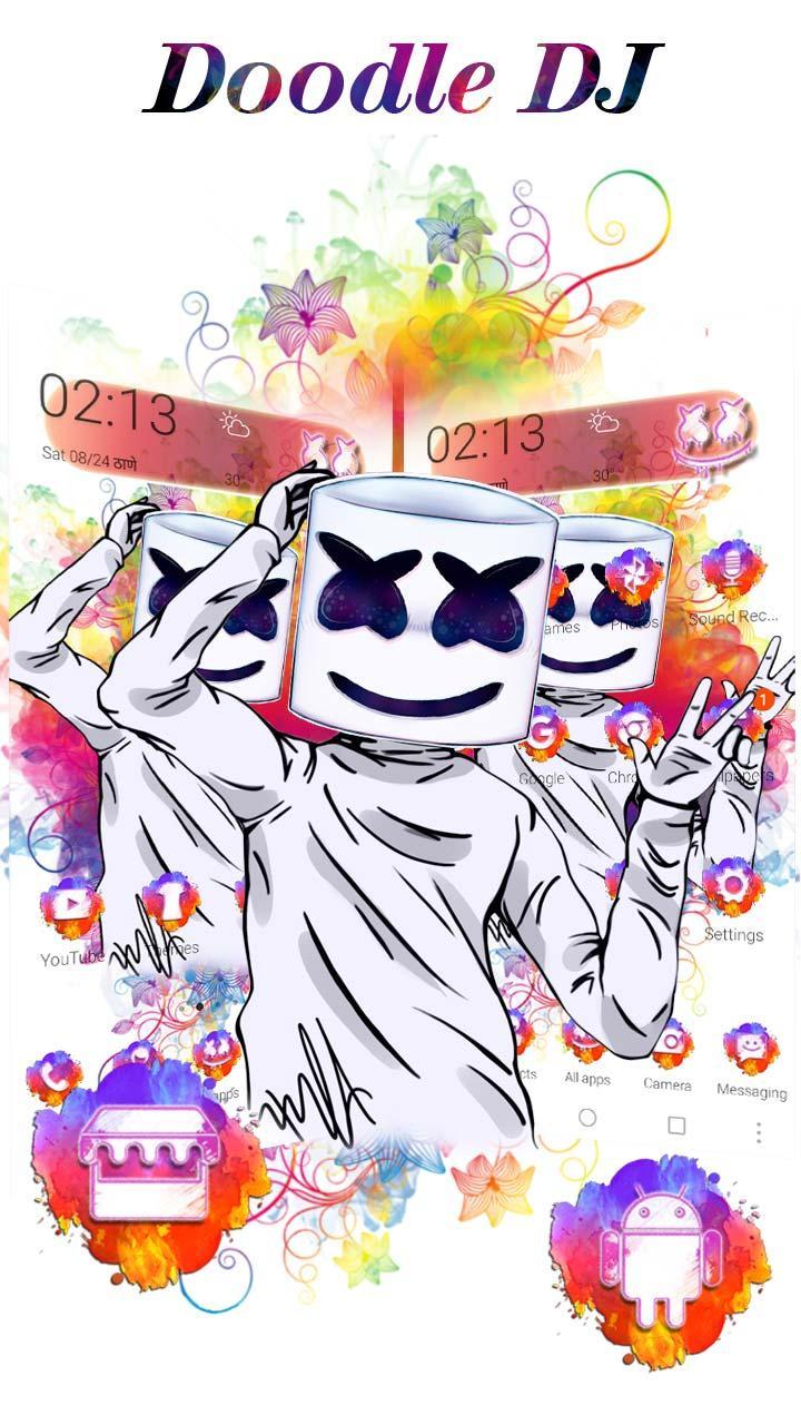 Doodle White DJ Man Theme for Android