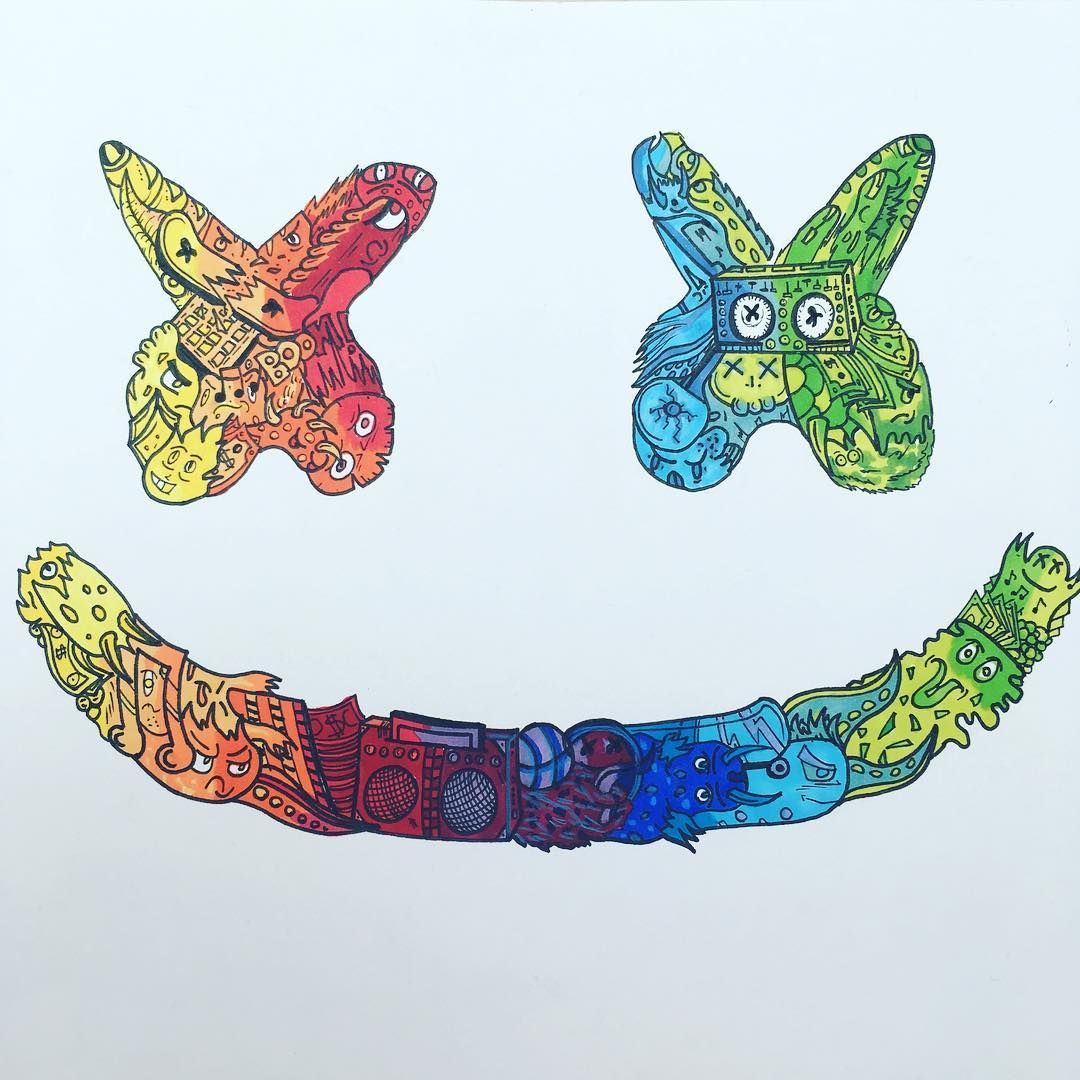 marshmello #draw #dj #music #doodle #happier #fanart