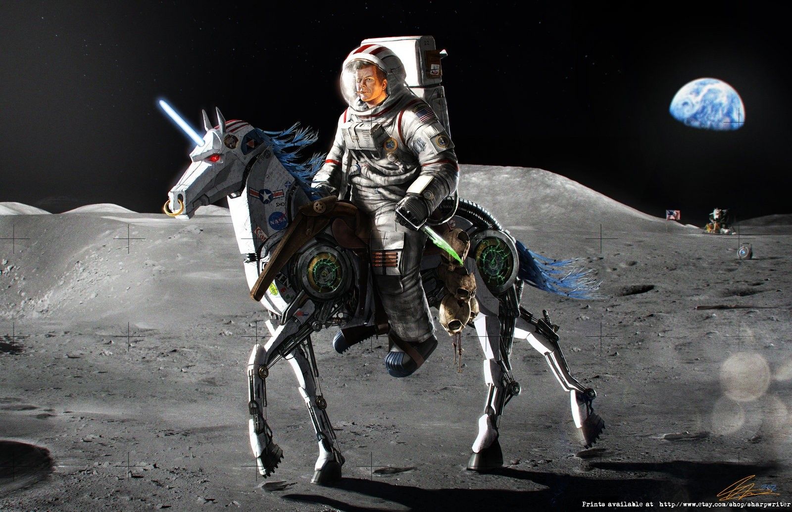 Moon, Mobile Dark Background Unicorn, john, Earth, Astronaut, Wtf