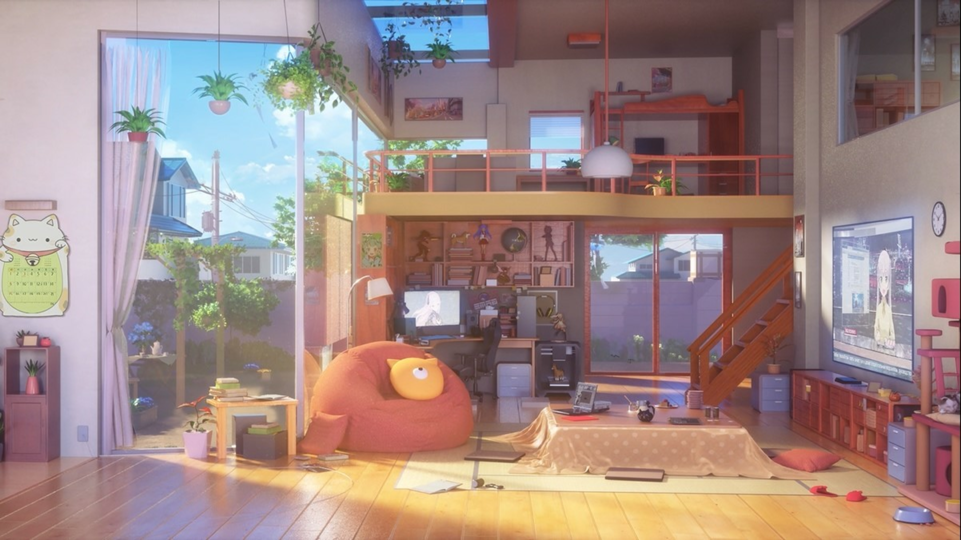 Anime Room, house, indoor, anime, garden, sunset, room, orginal, elegant,  HD wallpaper | Peakpx
