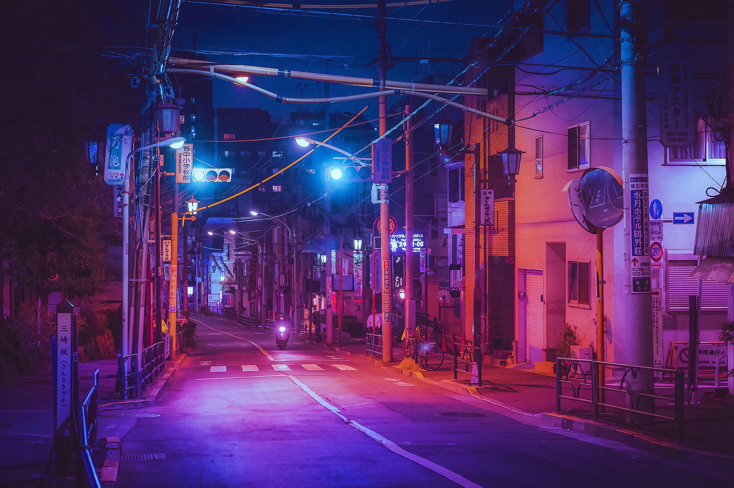 Beautiful 250 Street night background anime for phone and desktop