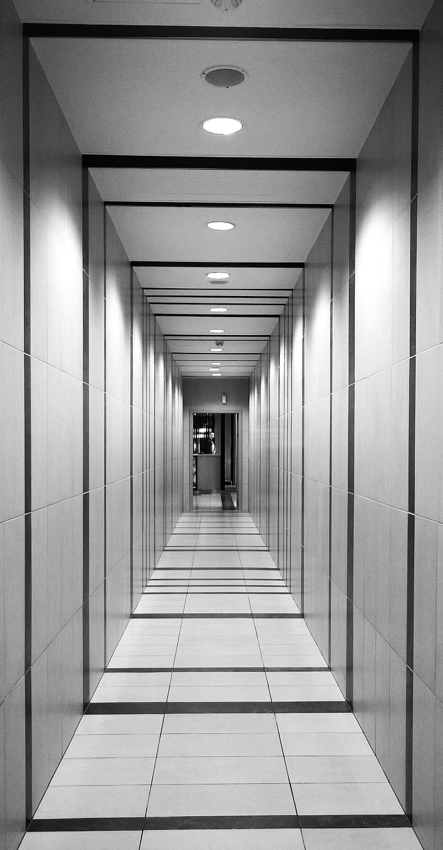 HD wallpaper: white corridor, hallway, perspective, tunnel
