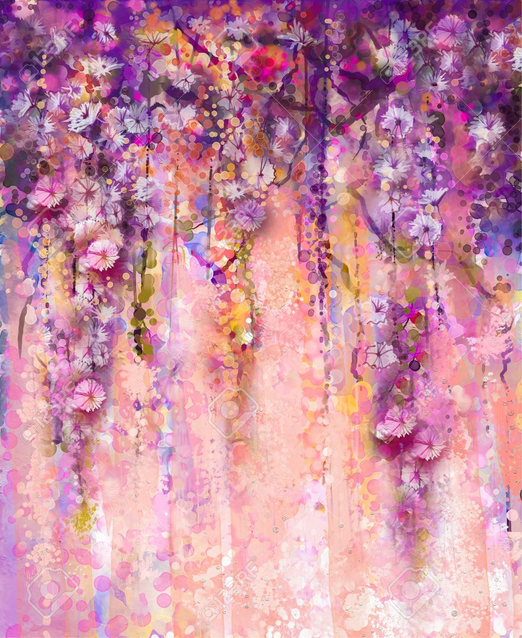 Flower background wallpaper, Purple flowers