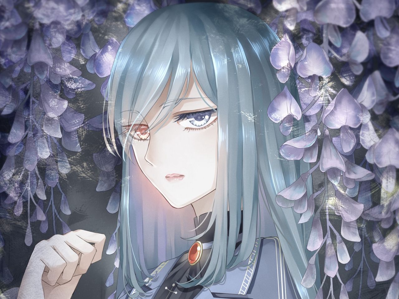 Download wallpaper 1280x960 anime, girl, heterochromia, wisteria
