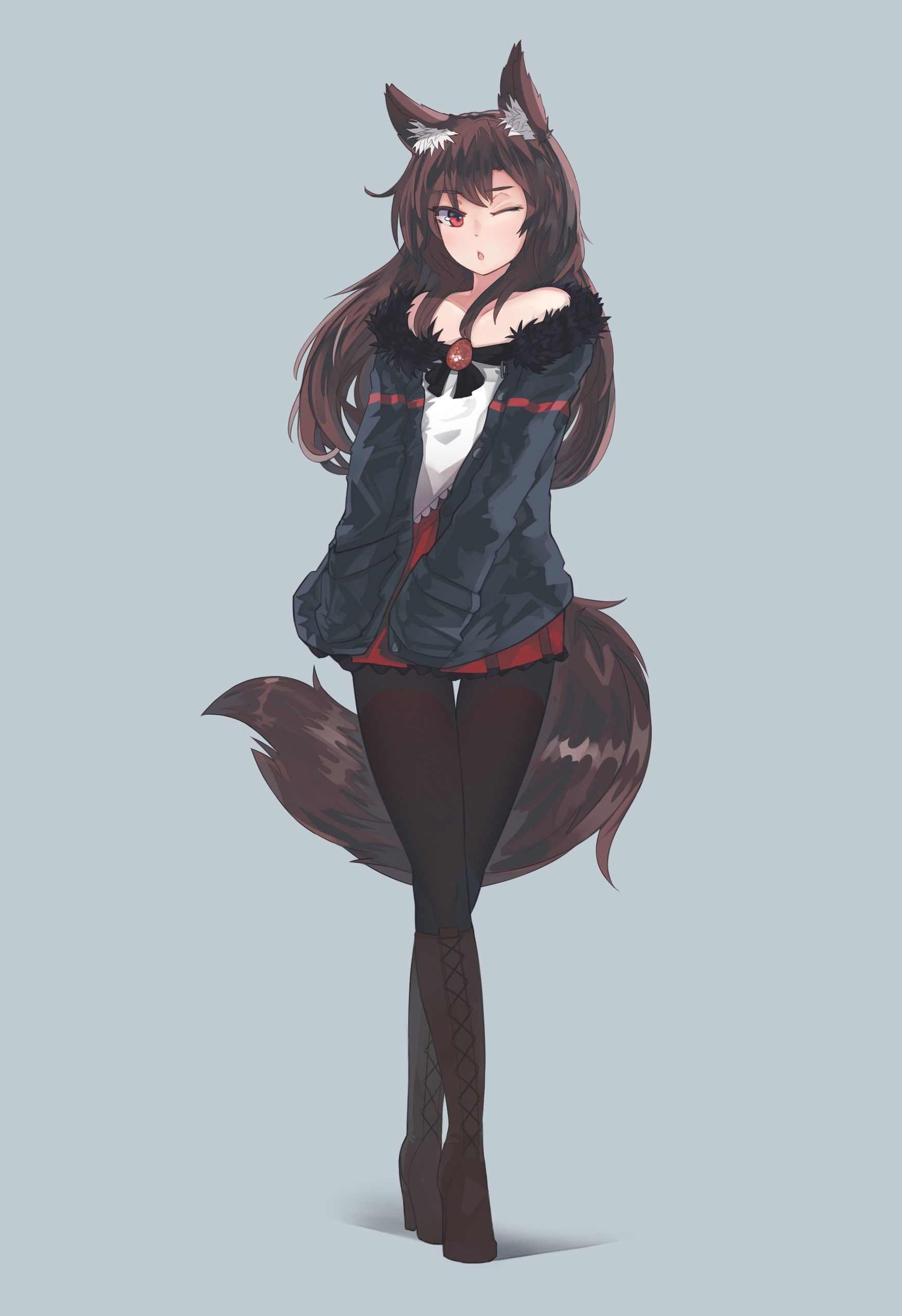 Anime Wolf Ears And Tail