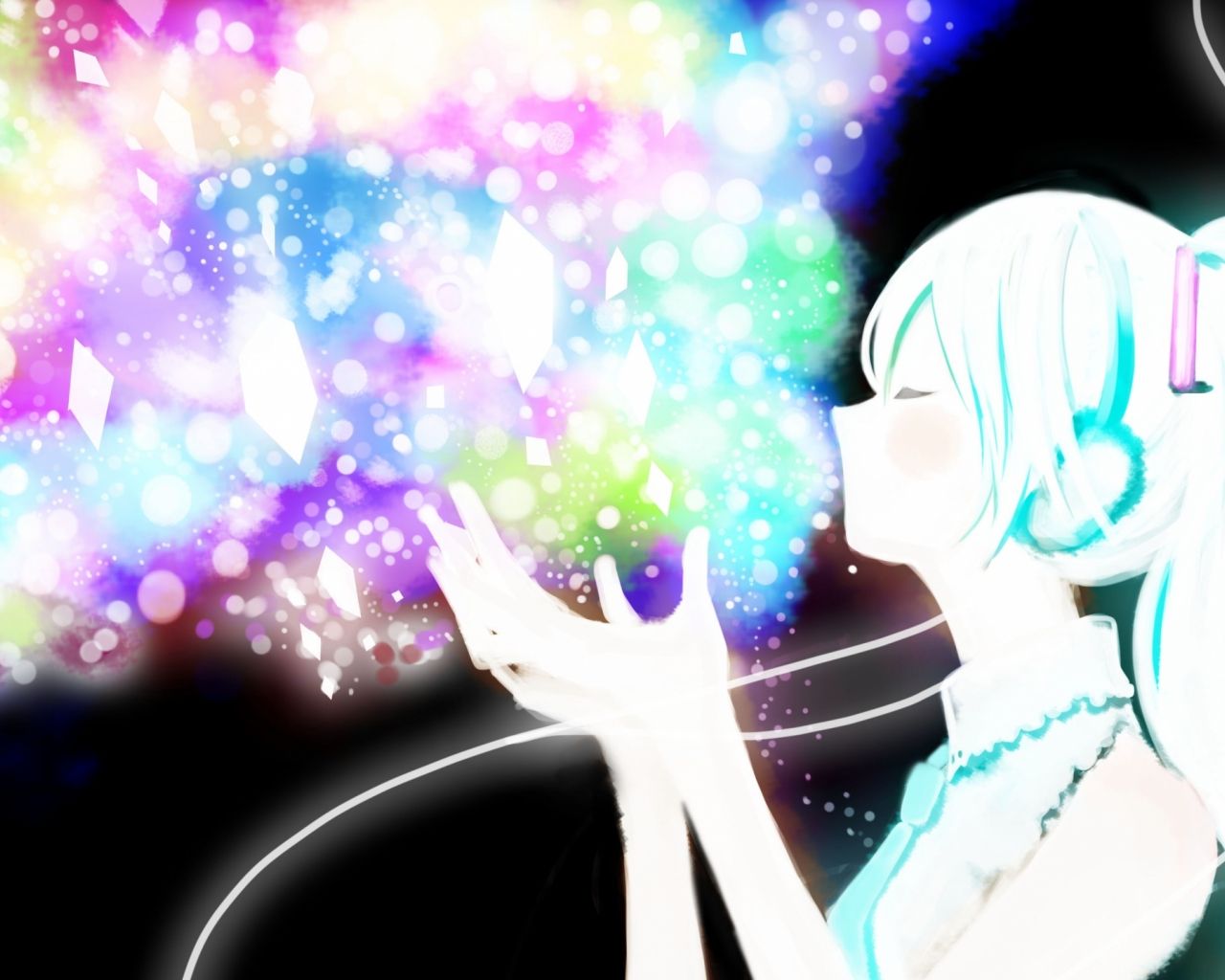 Free download miku Vocaloid Anime Girl Glitter Wallpaper
