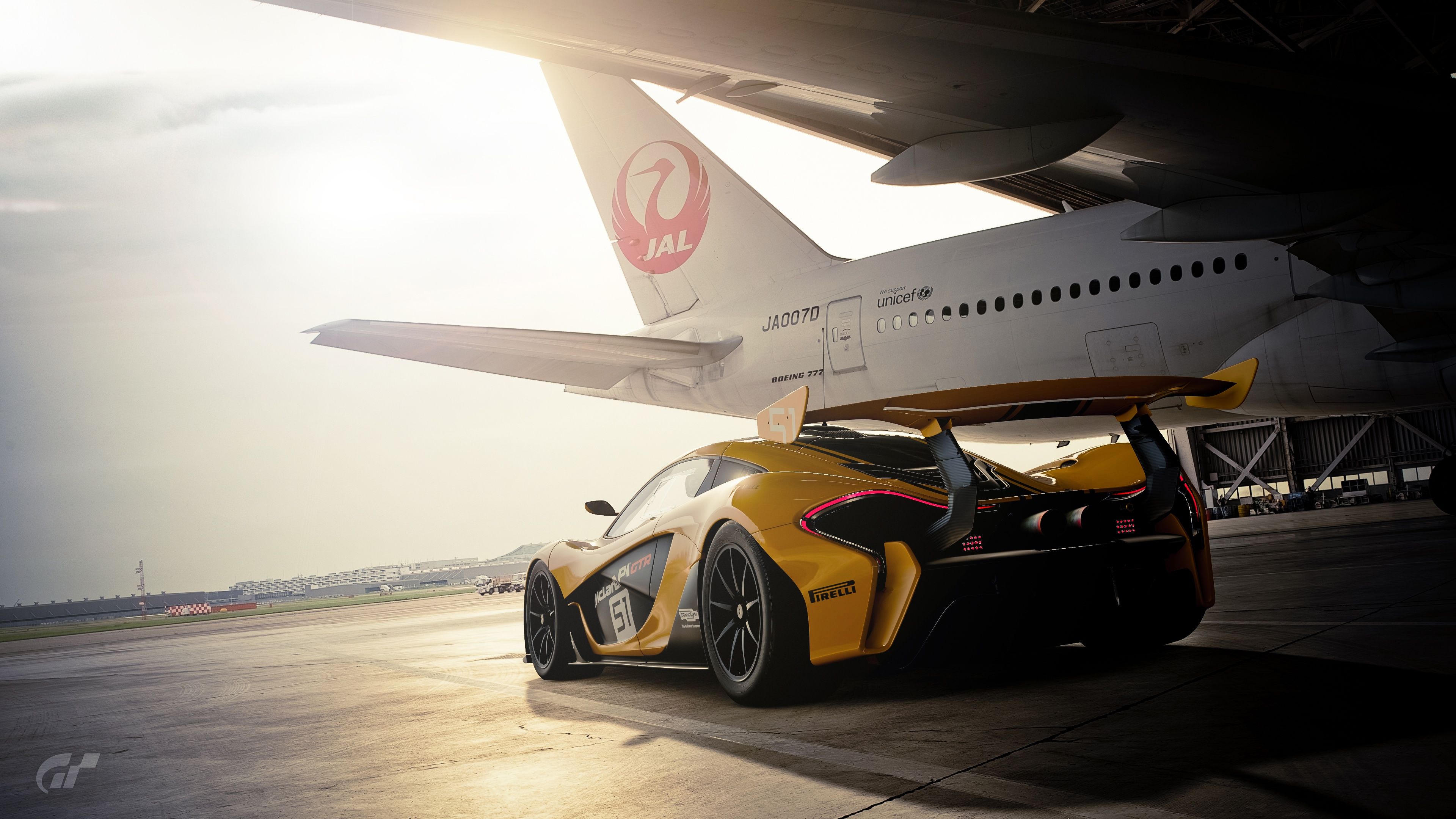 Picture McLaren GTR P1 Gran Turismo Sport Games Cars Back 3840x2160