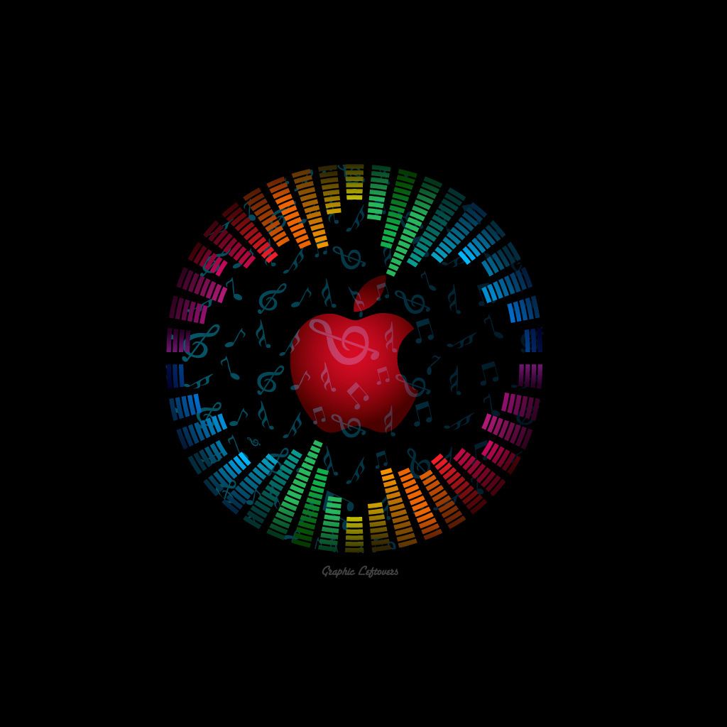 apple music logo ipad wallpaper 1024 x 1024- iPadground.com HD