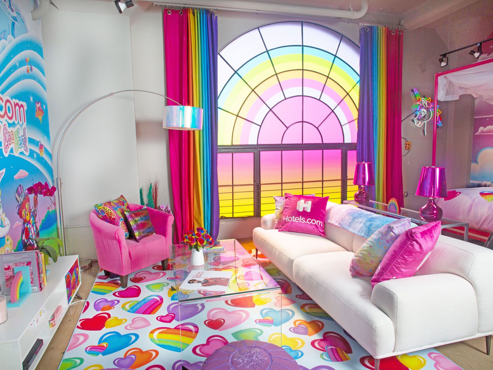 This Lisa Frank Themed Hotel Room Is Stocked With '90s Snacks