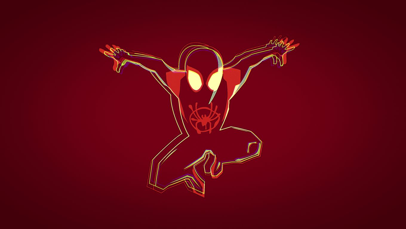 Minimalist Spiderman Into The Spider Verse 4K Desktop