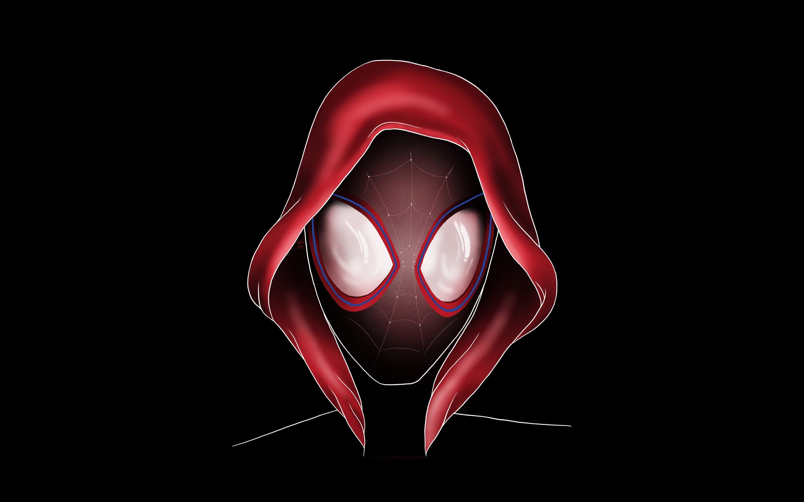 Download Minimal, Miles Morales, Spider Man Wallpaper, 2560x1600