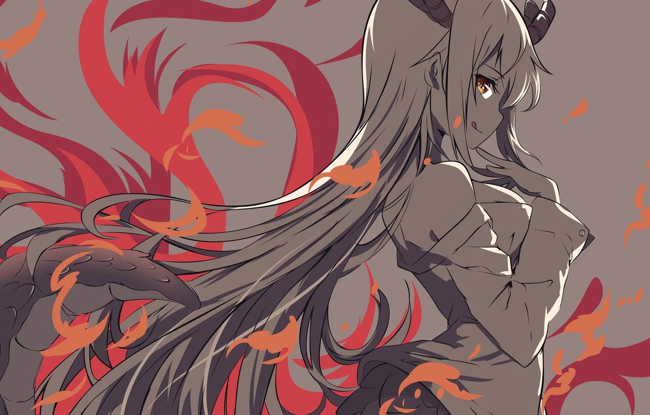 Wallpaper Girl, Dragon, Art, Anime, Miss Kobayashi's Dragon Maid