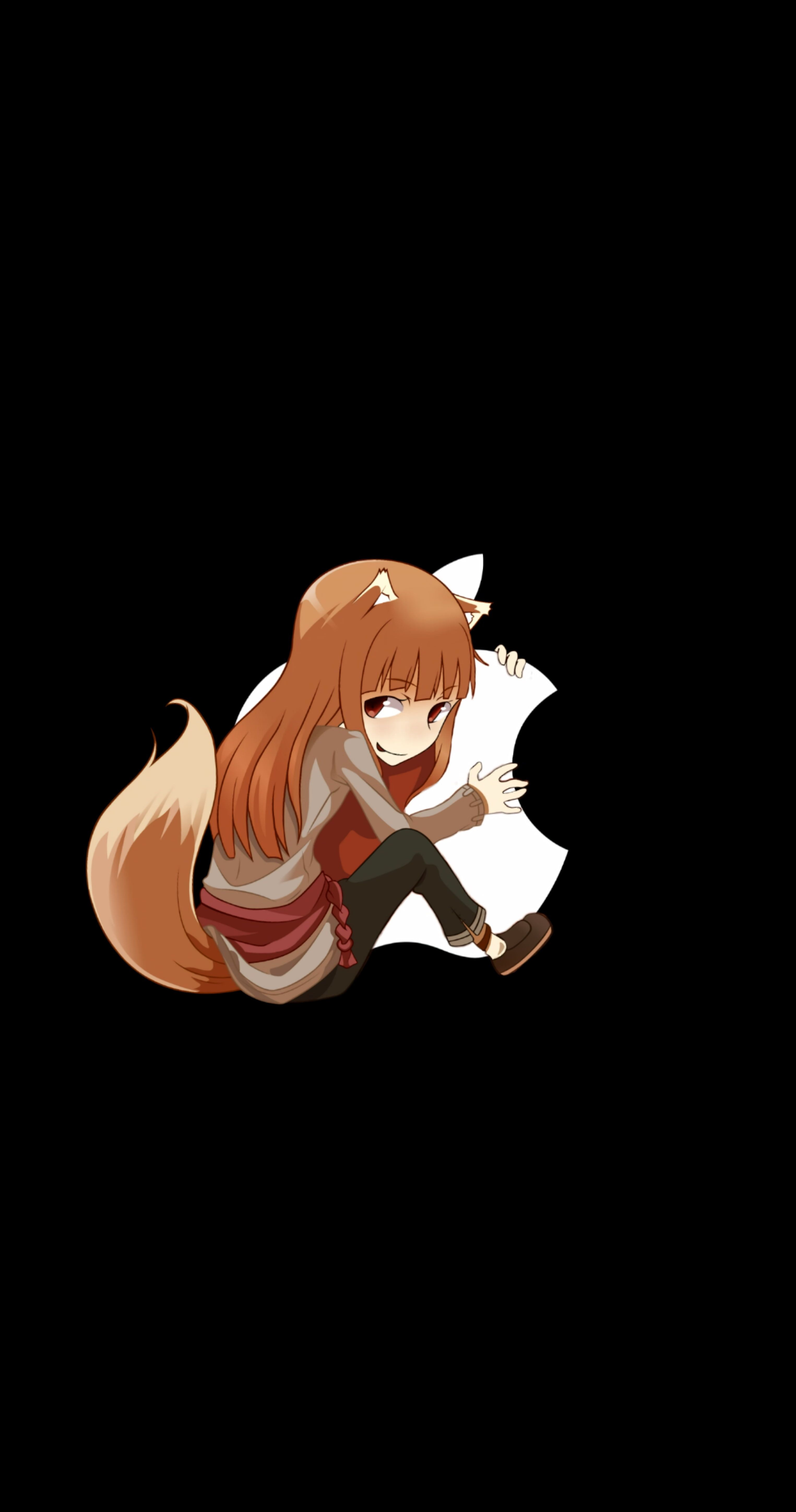 anime girls #amoled Spice and Wolf Apple Inc. #Holo K #wallpaper