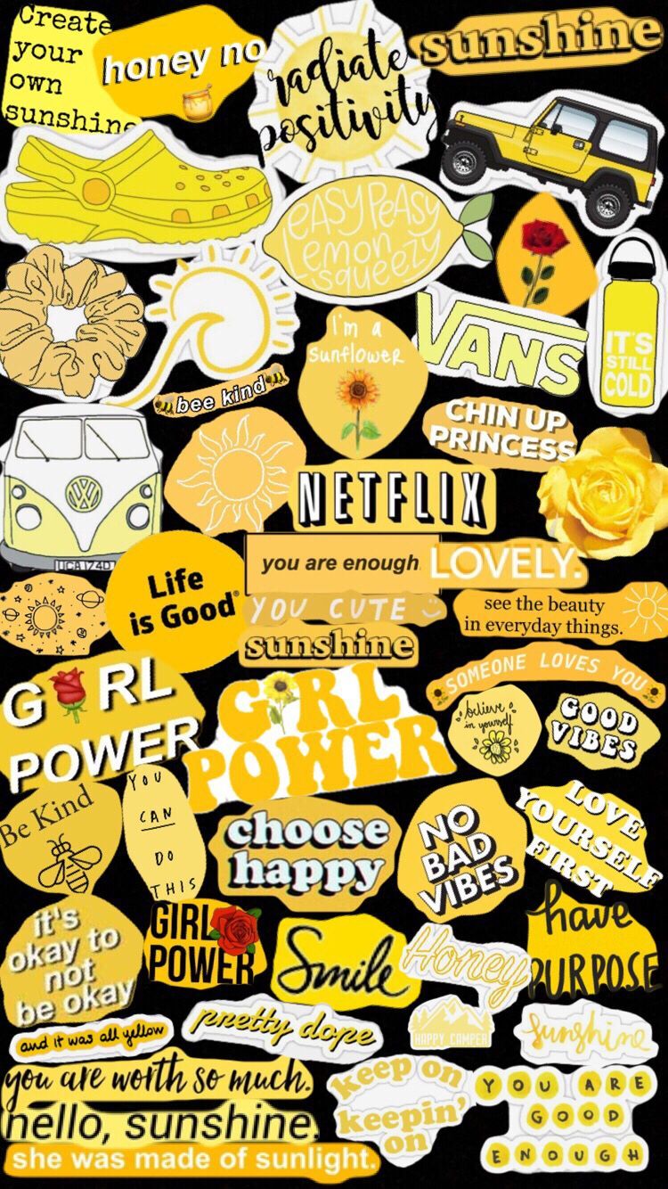 Vsco Sticker Yellow Wallpaper