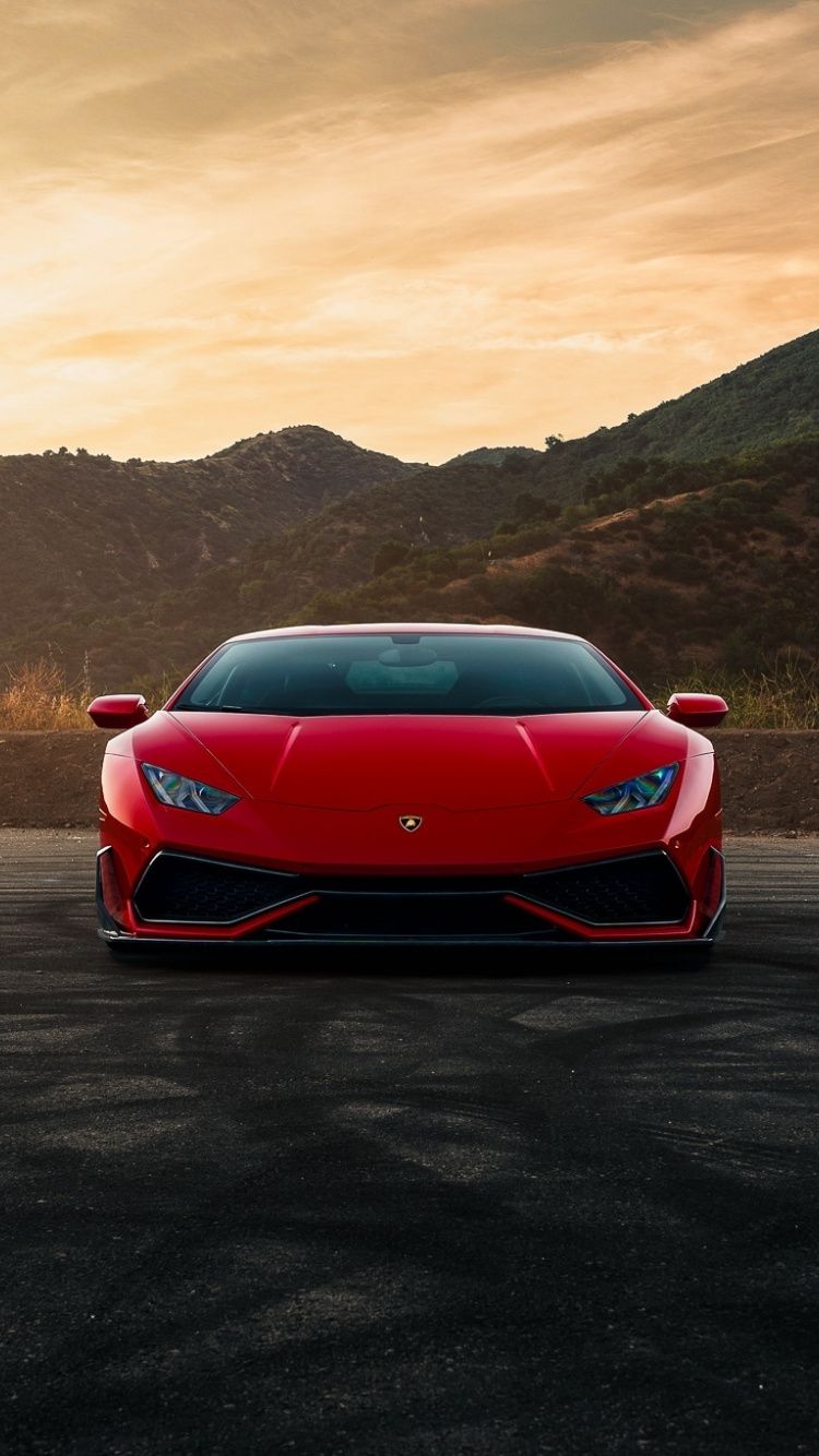 Download 750x1334 wallpaper car, red lamborghini huracan, iphone 7
