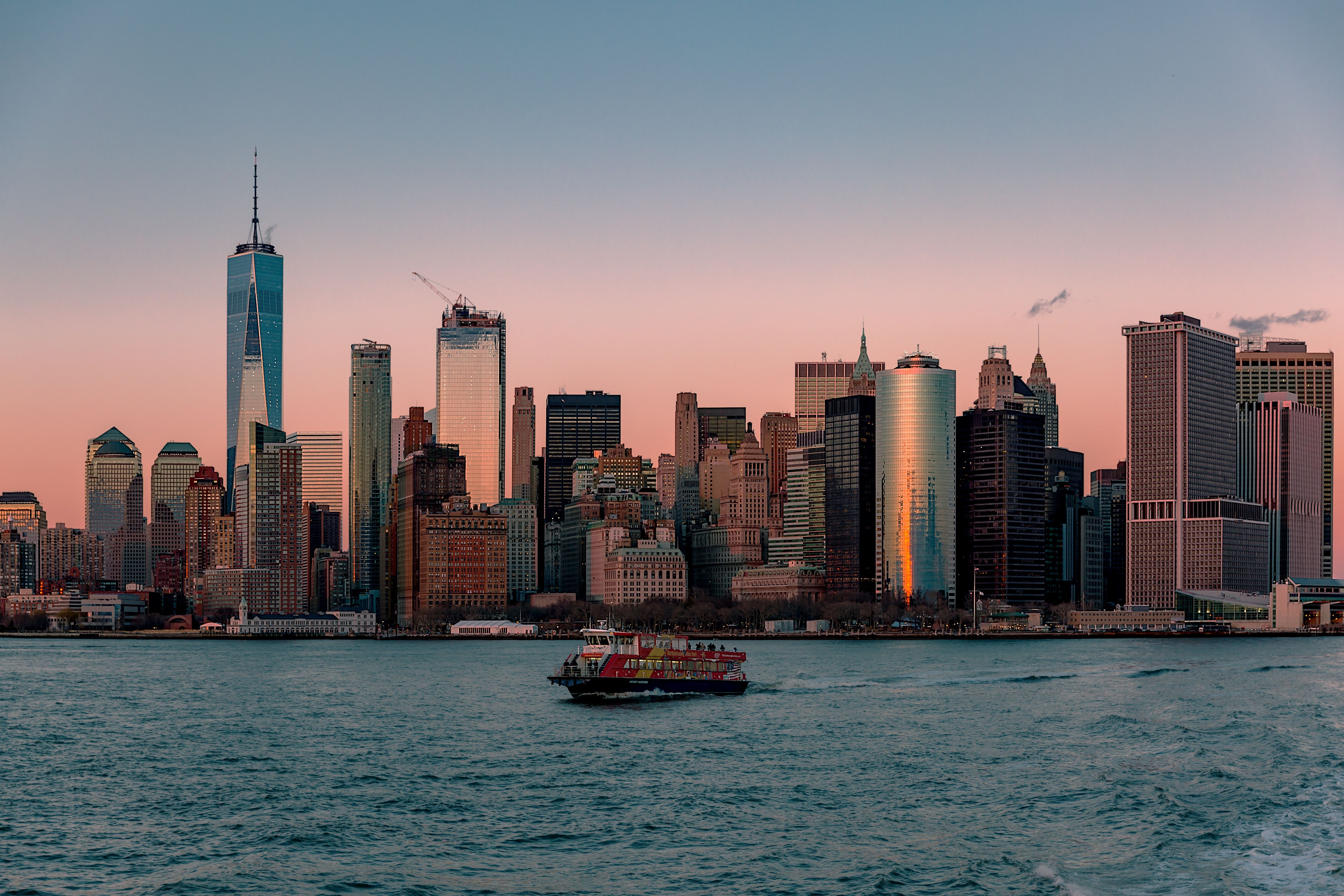 Lower Manhattan Sunset Wallpaper, HD City 4K Wallpaper, Image