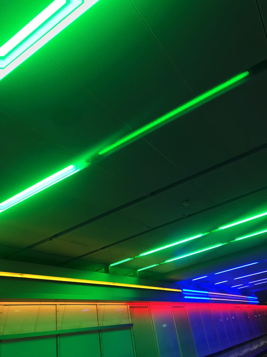 HD wallpaper: light, laser, neon, tunnel, lighting, led, elevator