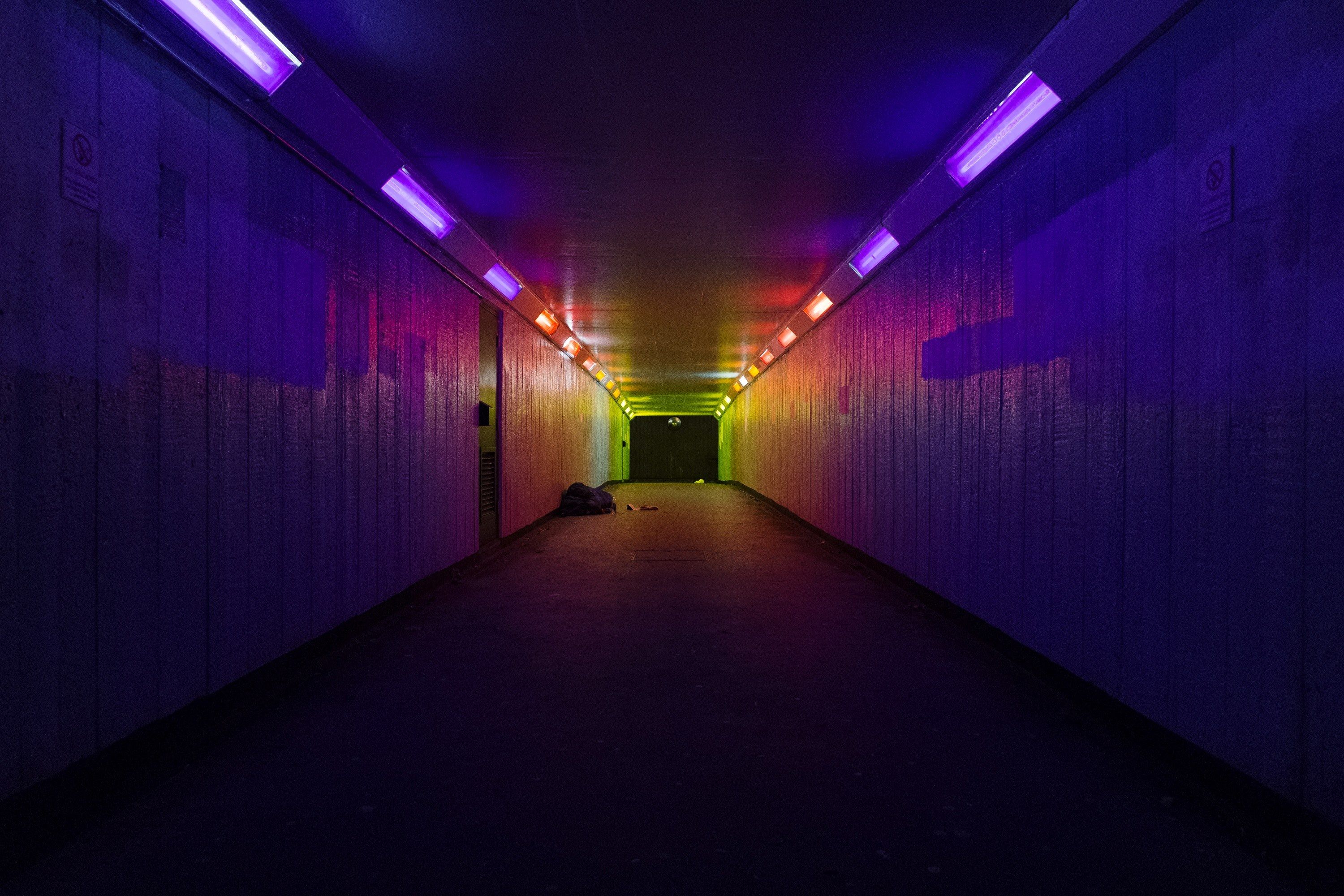 corridor underpass tunnel and neon light hd wallpapers and backgrounds