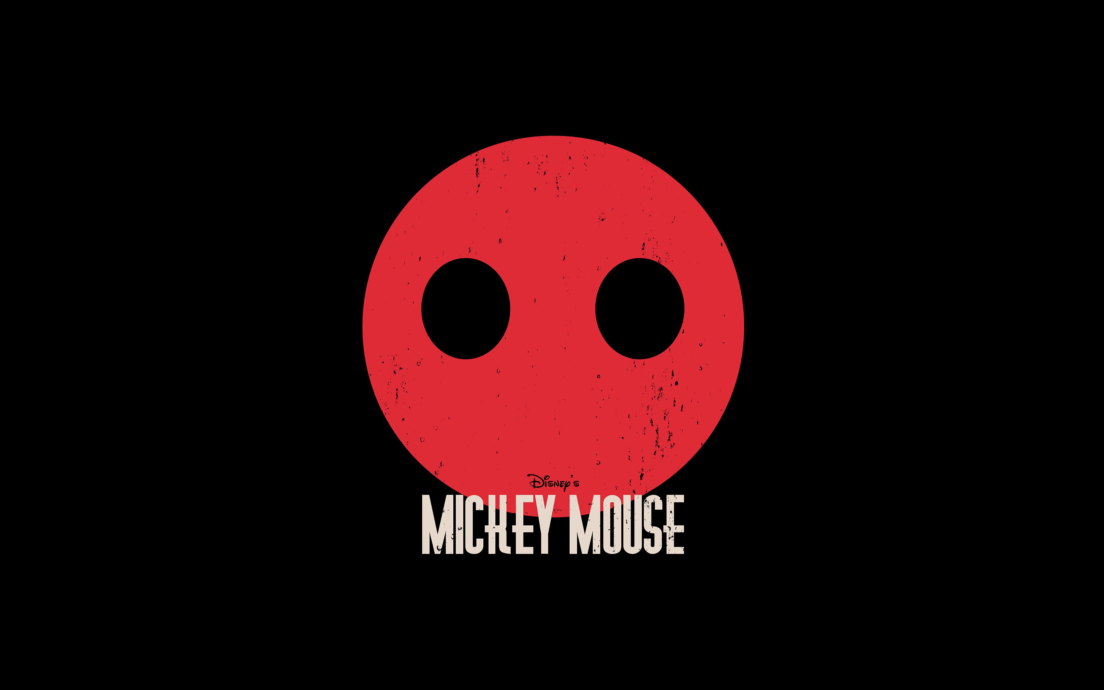 Mickey Mouse Dark Minimal Circle Disney Art