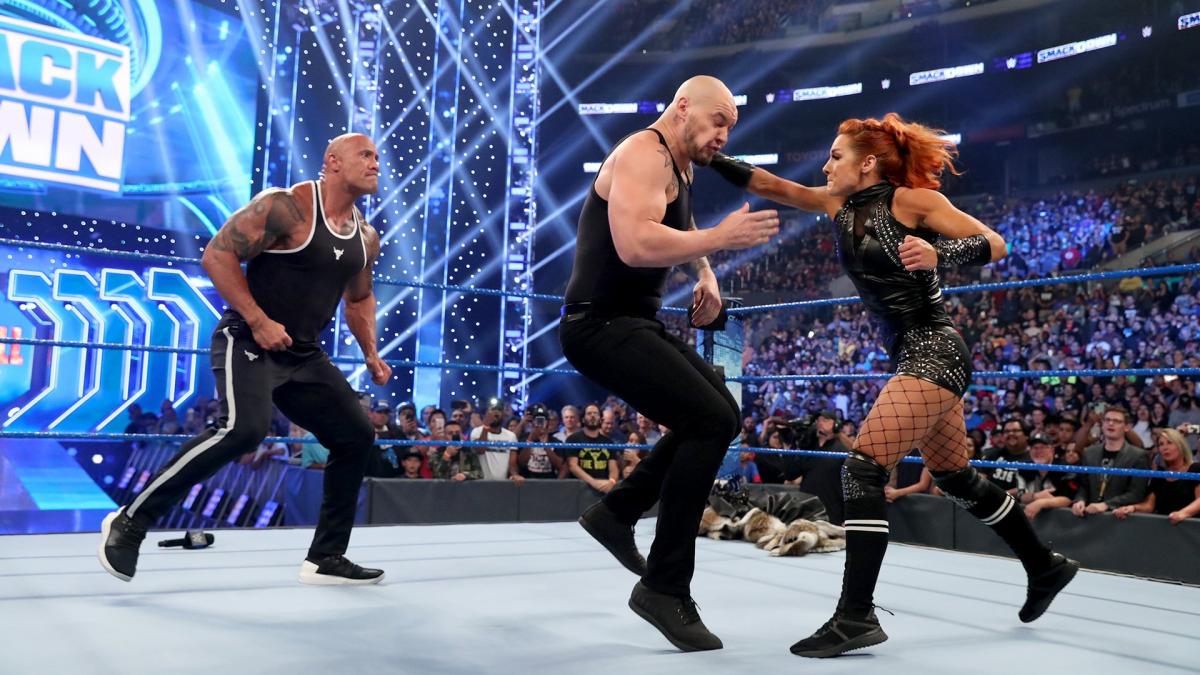 The Rock and Becky Lynch humble King Corbin: photo