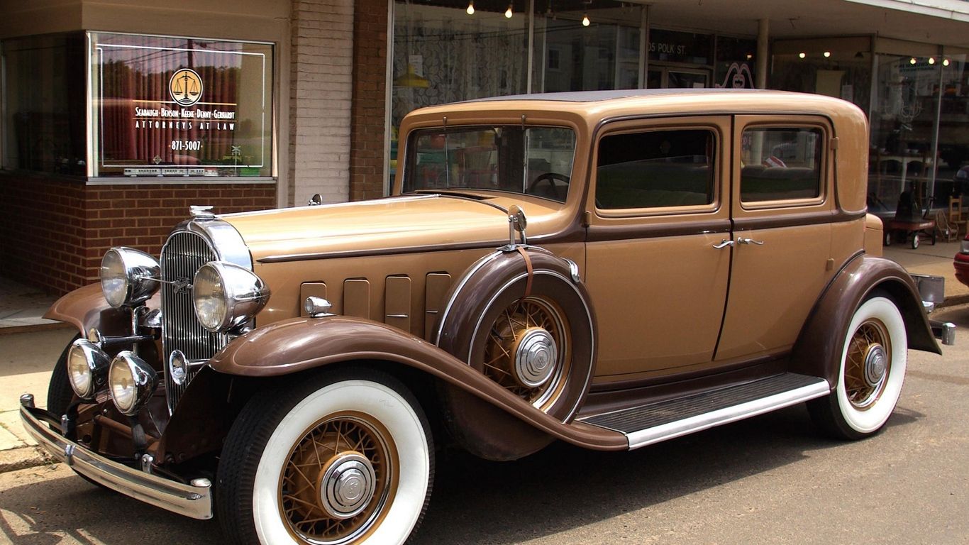 Download wallpaper 1366x768 buick, brown, vintage, car