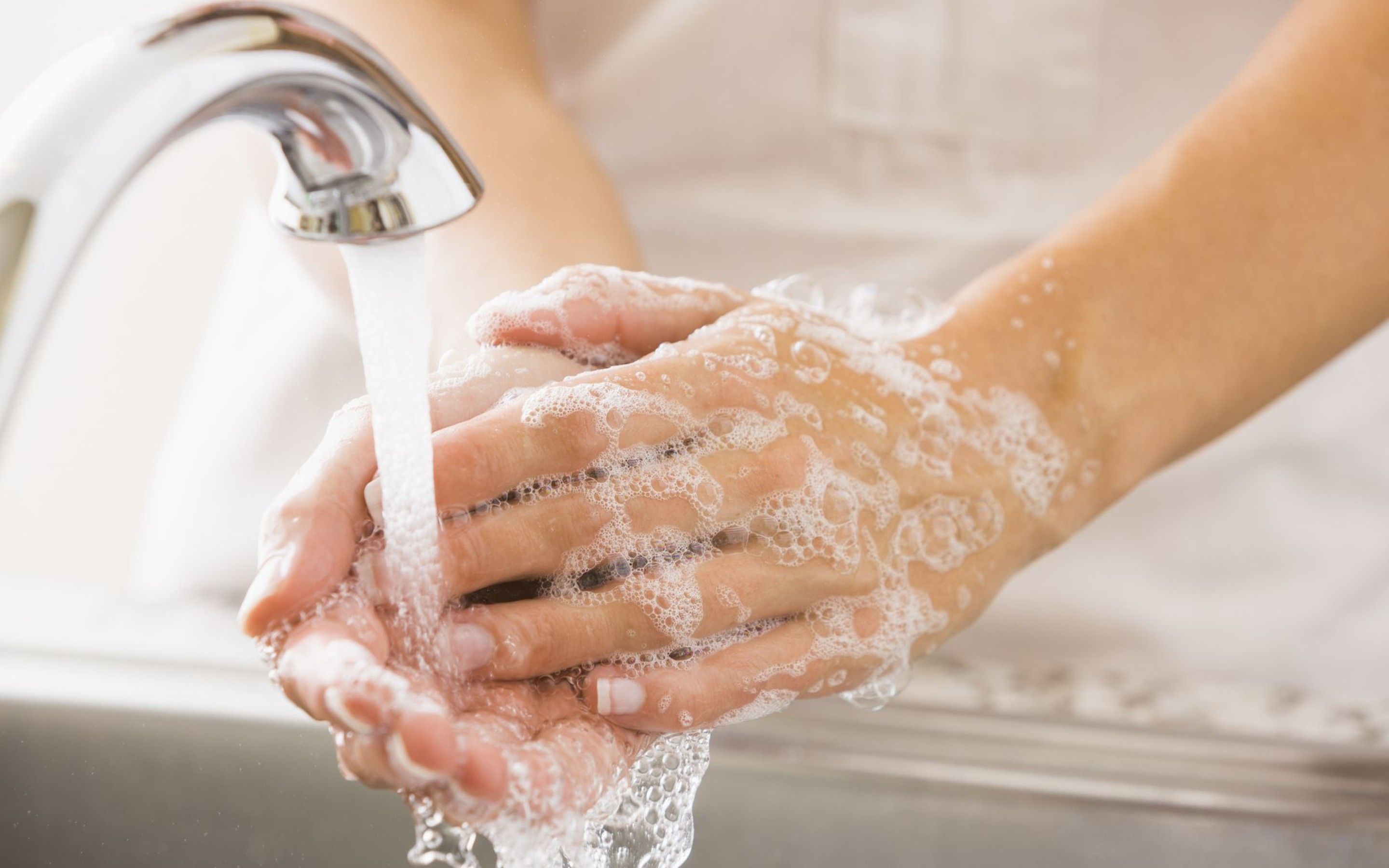 Wash your hands correctly with water and soap