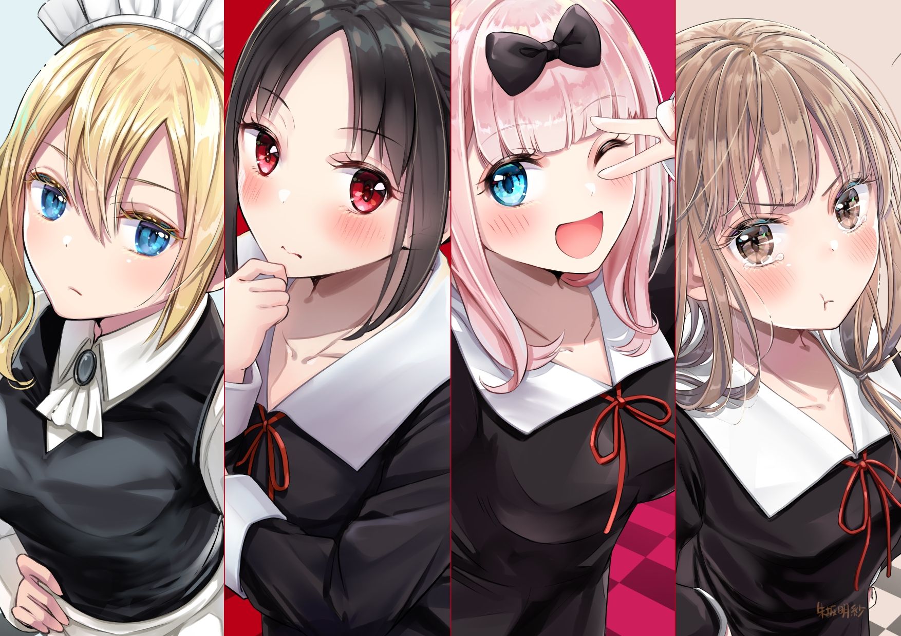 Download 1754x1240 Iino Miko, Shinomiya Kaguya, Hayasaka Ai