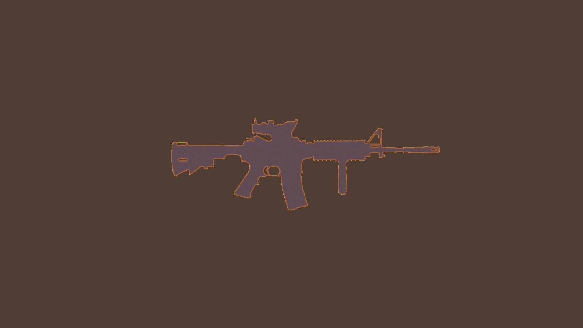 gun, M M4A Machine gun, AR ACOG, Silhouette Wallpaper
