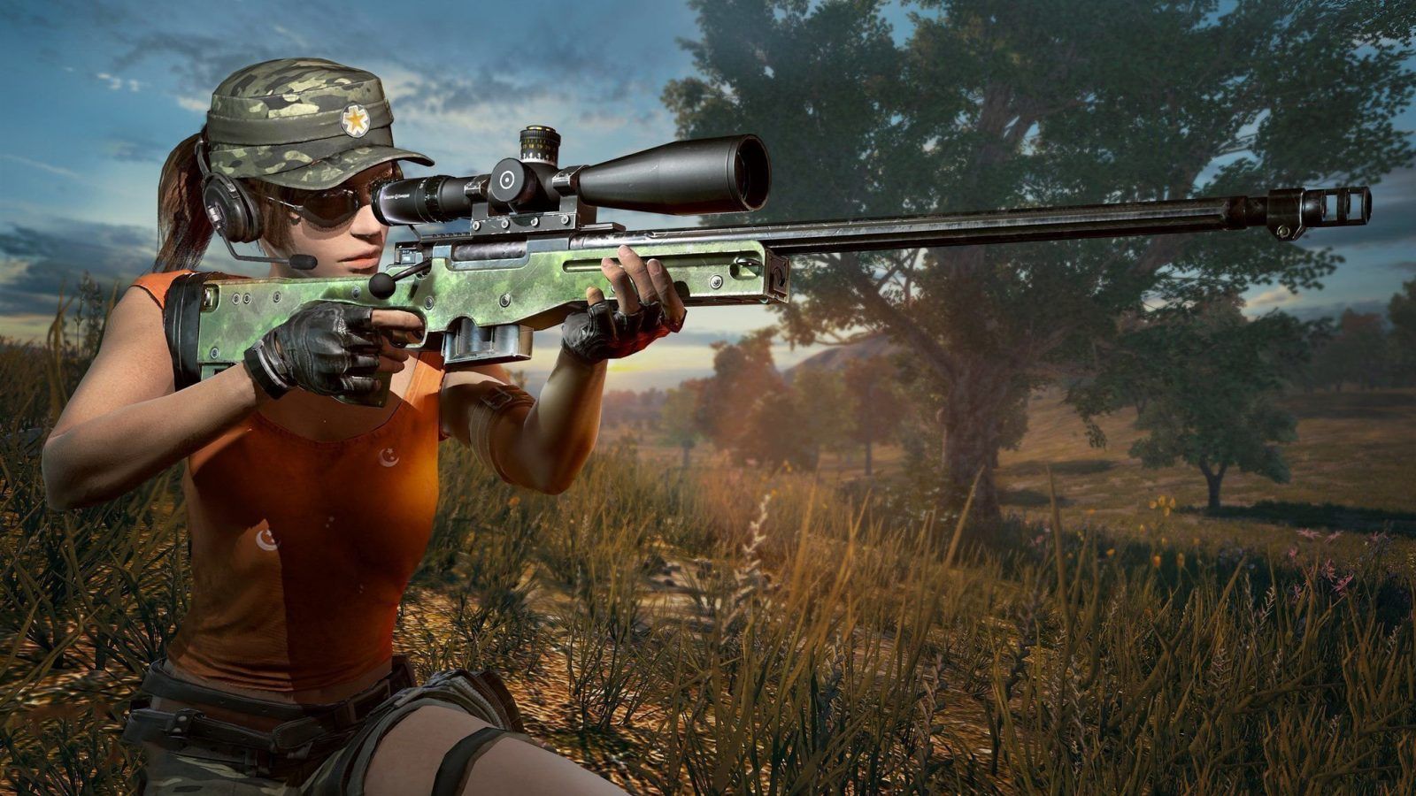 Game Pubg Girl Player With Awm Snipper 8x Zoom Wallpaper