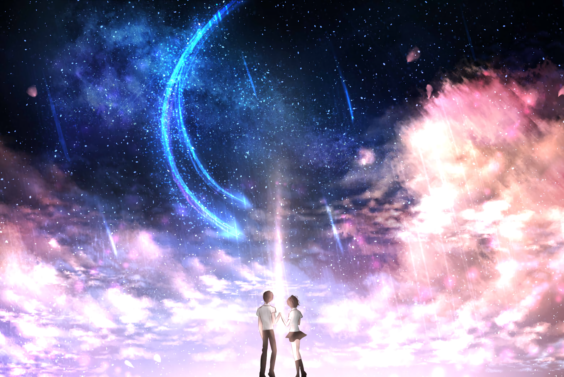 Blue Anime Galaxy Background