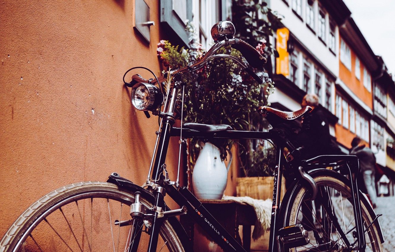 Wallpaper city, wallpaper, bicycle, vintage, retro, macro