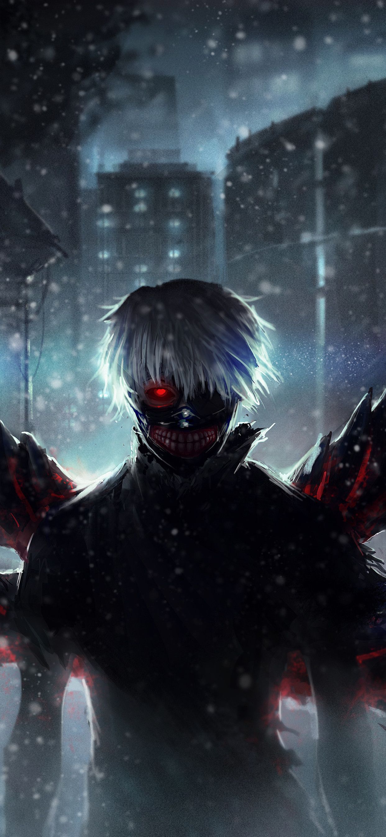 Download wallpaper 240x320 minimal, dark, ken kaneki, old mobile