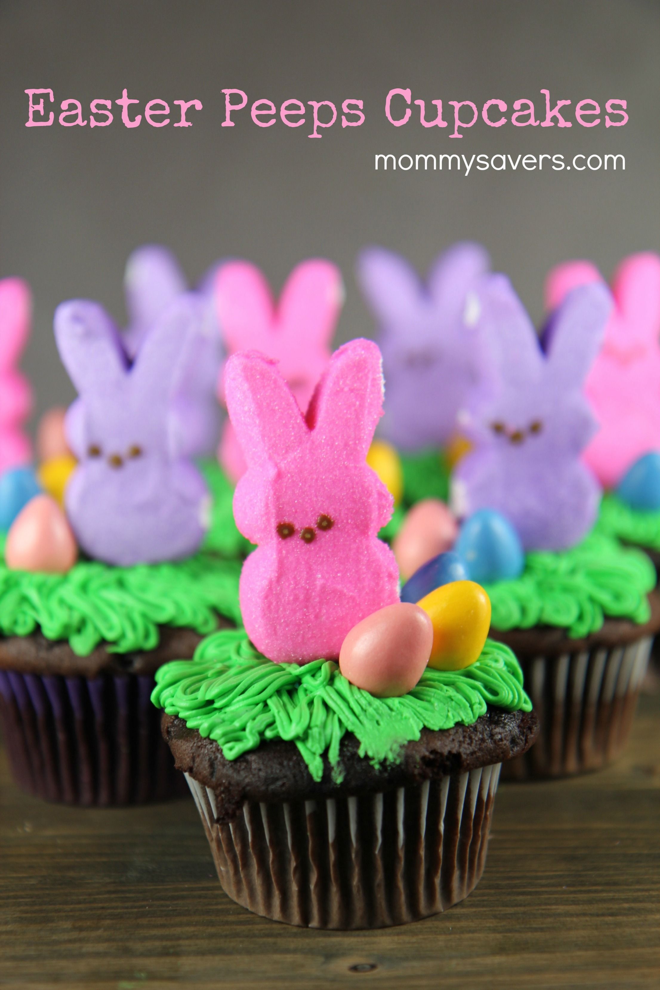 Easter Bunny Peeps Cupcakes. Easter cupcakes