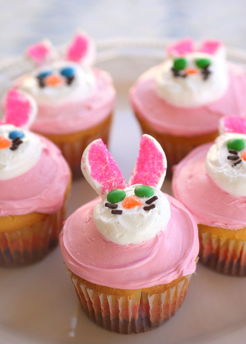 Two Easter Cupcakes: Bunny and Flower Cupcakes Girl Who Ate