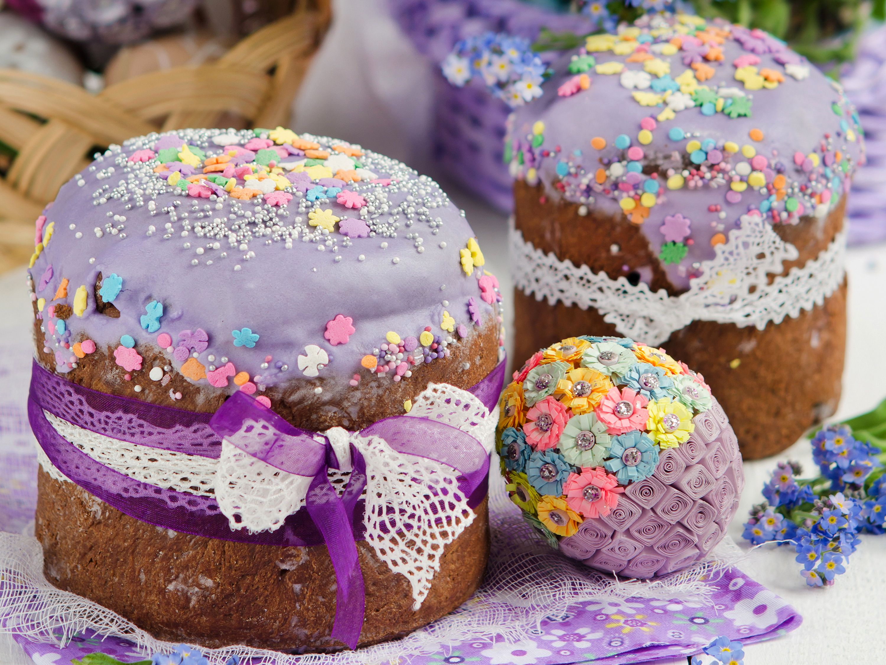 Desktop Wallpaper Food Easter Icing sugar Kulich egg 3000x2250