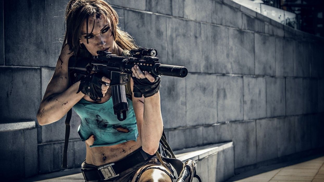 Women & Guns Girls Women Cosplay Tomb Raider Wallpaperx900