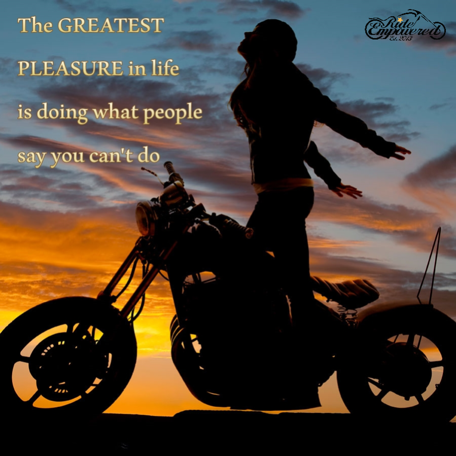 This is for all the women who've been told they couldn't handle a motorcycle, but took it upon themselves. Biker quotes, Motorcycle quotes, Harley davidson bikes