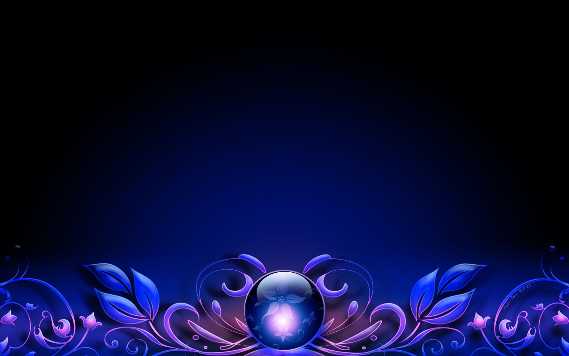 Crystal Ball Flowers Border Wallpaper HD / Desktop and Mobile